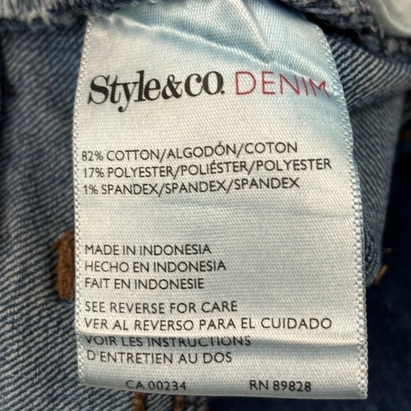 Style & Co Curvy Slim Leg Women's size 14 Dark Wash Blue Denim jeans - Picture 3 of 4